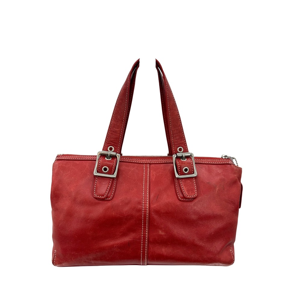 Vintage 90's Coach Red Leather‎ Shoulder Purse USA Made y2k - Picture 13 of 16